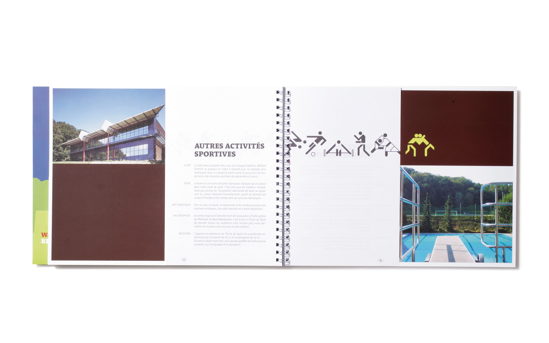 Sportschule Hennef Kommunikationsmittel, Corporate Communication, Imagebroschüre, Doppelseite