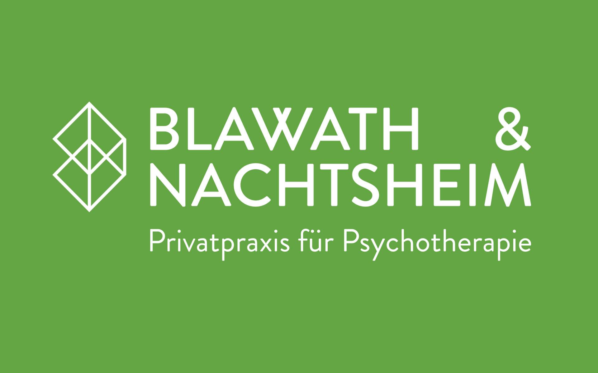 Blawath & Nachtsheim Corporate Design, Logotype weiß auf grünem Grund