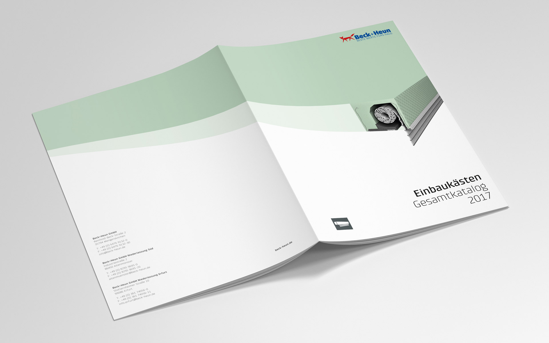 Beck+Heun Corporate Design, Markenkommunikation, Umschlag Produktbroschüre
